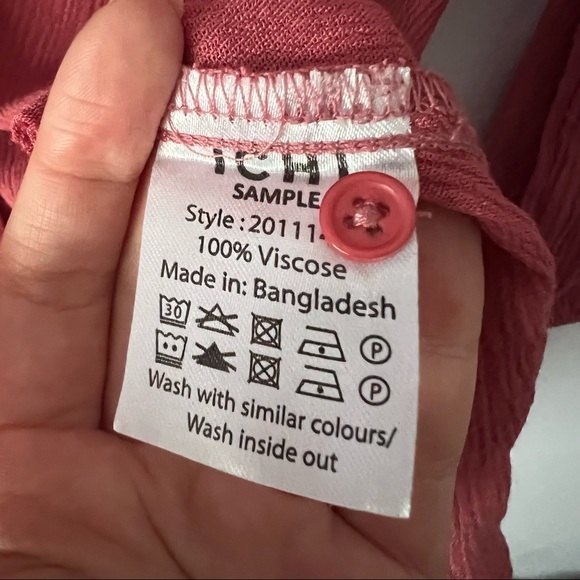 NWT ICHI Pink Button Down Flowy Shirt Dress - Picture 10 of 10